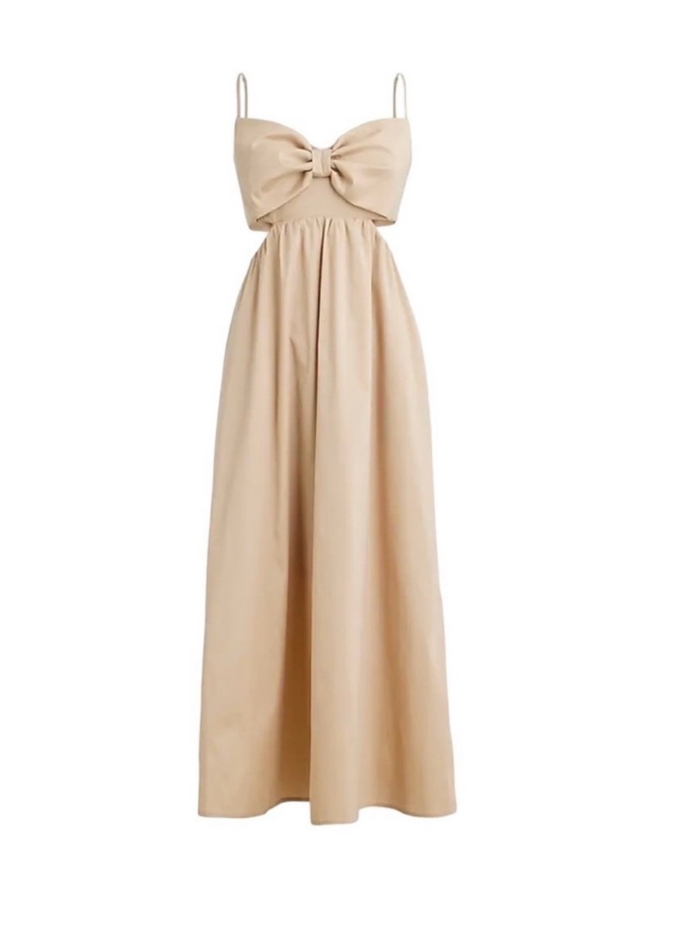 J.Crew Collection Bow-Front Cutout Midi Dress in Stretch Taffeta – Size 6